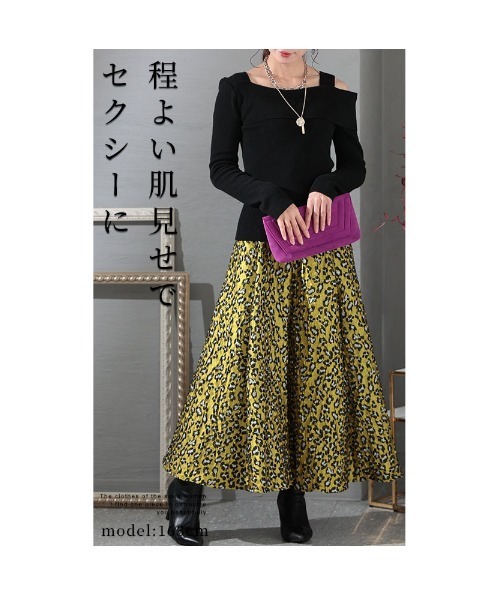 Sawa a la mode（サワアラモード）の「アシンメトリーニットトップス（ニット/セーター・レディース・グレー/ブラック・FREE）」の4枚目の写真