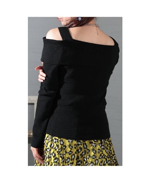 Sawa a la mode（サワアラモード）の「アシンメトリーニットトップス（ニット/セーター・レディース・グレー/ブラック・FREE）」の10枚目の写真