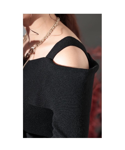 Sawa a la mode（サワアラモード）の「アシンメトリーニットトップス（ニット/セーター・レディース・グレー/ブラック・FREE）」の11枚目の写真