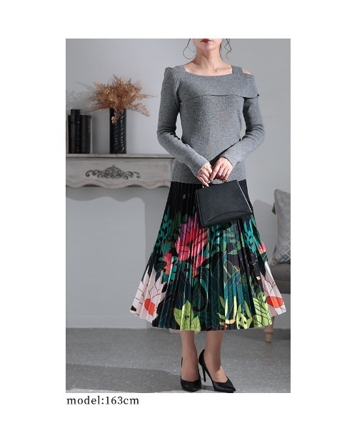 Sawa a la mode（サワアラモード）の「アシンメトリーニットトップス（ニット/セーター・レディース・グレー/ブラック・FREE）」の12枚目の写真