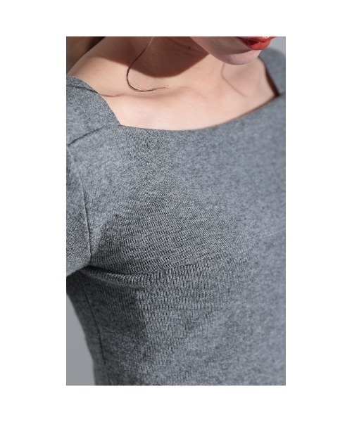 Sawa a la mode（サワアラモード）の「アシンメトリーニットトップス（ニット/セーター・レディース・グレー/ブラック・FREE）」の17枚目の写真