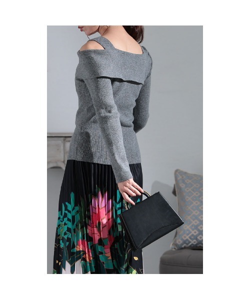 Sawa a la mode（サワアラモード）の「アシンメトリーニットトップス（ニット/セーター・レディース・グレー/ブラック・FREE）」の18枚目の写真