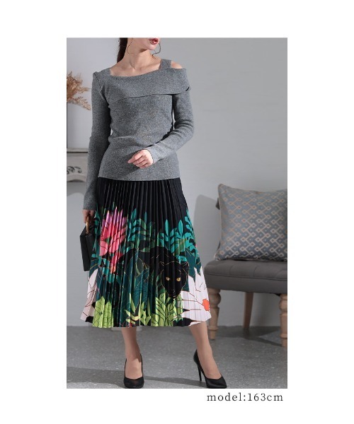 Sawa a la mode（サワアラモード）の「アシンメトリーニットトップス（ニット/セーター・レディース・グレー/ブラック・FREE）」の20枚目の写真