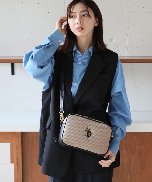 U.S. Polo Assn. コーデュロイショルダーバッグ U.S. POLO ASSN.】 ユーエスポロアッスン コーデュロイ クロス