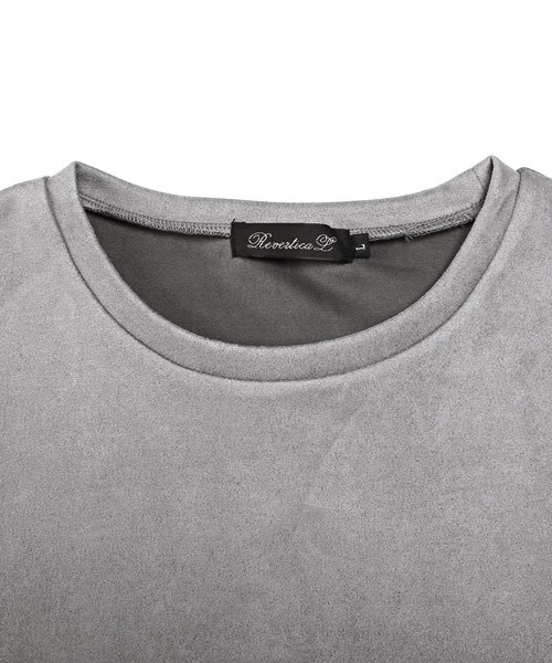LUXSTYLE（ラグスタイル）の「スエードポンチ切替ロンT（Tシャツ/カットソー・メンズ・ダークグレー/グレイッシュベージュ・L/M）」の11枚目の写真