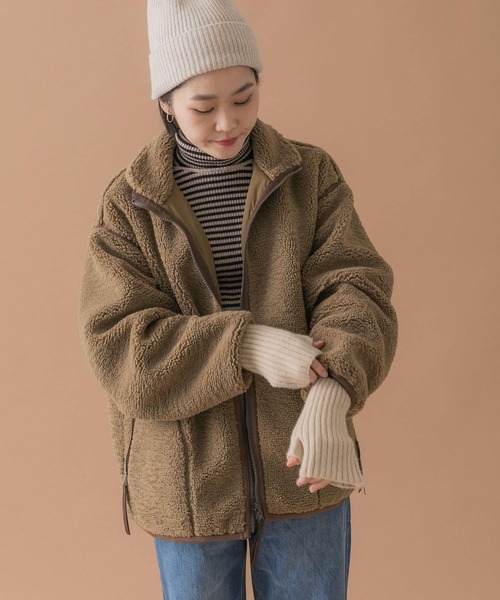 URBAN RESEARCH DOORS（アーバンリサーチドアーズ）の「リブグローブ（手袋・レディース・アイボリー/ブラック・ONE）」の5枚目の写真