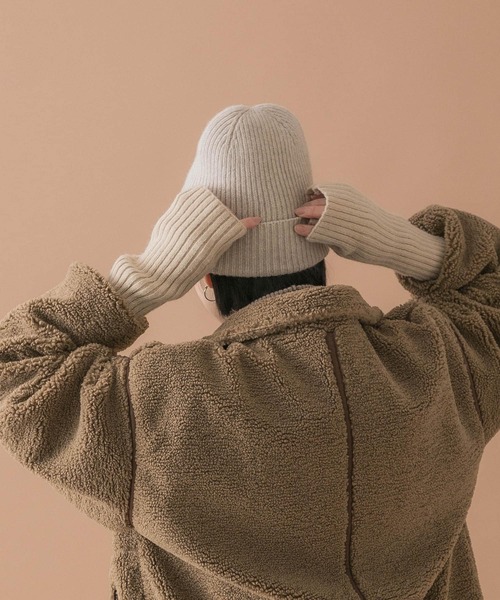 URBAN RESEARCH DOORS（アーバンリサーチドアーズ）の「リブグローブ（手袋・レディース・アイボリー/ブラック・ONE）」の6枚目の写真