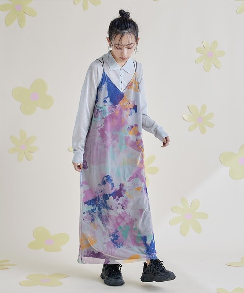 miette（ミエット）の「プリントチュールキャミソールワンピース（ワンピース・レディース・ホワイト/グレー・FREE）」の11枚目の写真