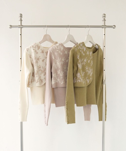 CLEIO（クレイオ）の「【CLEIO】ジャガードレイヤードニット/JACQUARD LAYERED KNIT/986-11622（ニット/セーター・レディース・アイボリー/ピンクベージュ/オリーブ・FREE）」の8枚目の写真