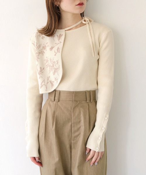 CLEIO（クレイオ）の「【CLEIO】ジャガードレイヤードニット/JACQUARD LAYERED KNIT/986-11622（ニット/セーター・レディース・アイボリー/ピンクベージュ/オリーブ・FREE）」の14枚目の写真