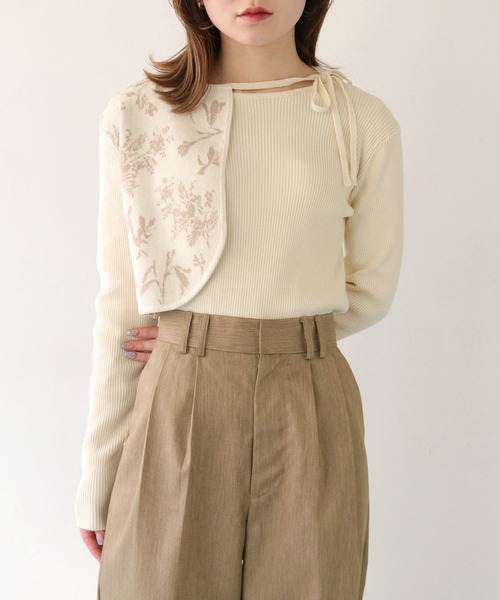CLEIO（クレイオ）の「【CLEIO】ジャガードレイヤードニット/JACQUARD LAYERED KNIT/986-11622（ニット/セーター・レディース・アイボリー/ピンクベージュ/オリーブ・FREE）」の12枚目の写真