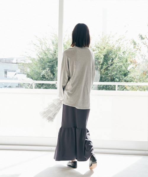 marjour（マージュール）の「RIB TIERED SKIRT（スカート・レディース・チャコール/ブラック・M/S）」の10枚目の写真