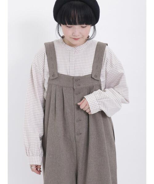 Samansa Mos2（サマンサ モスモス）の「【保温加工】バンドカラー比翼シャツ（シャツ/ブラウス・レディース・ベージュ/サックスブルー/ブラック/オフホワイト・F）」の3枚目の写真