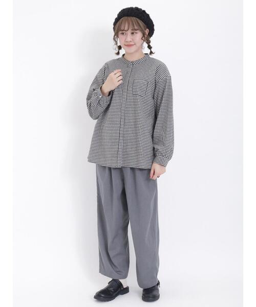 Samansa Mos2（サマンサ モスモス）の「【保温加工】バンドカラー比翼シャツ（シャツ/ブラウス・レディース・ベージュ/サックスブルー/ブラック/オフホワイト・F）」の11枚目の写真