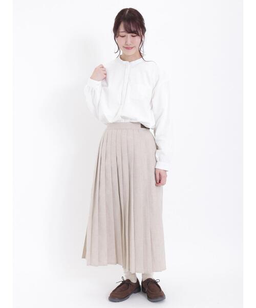 Samansa Mos2（サマンサ モスモス）の「【保温加工】バンドカラー比翼シャツ（シャツ/ブラウス・レディース・ベージュ/サックスブルー/ブラック/オフホワイト・F）」の15枚目の写真