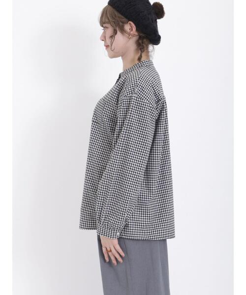 Samansa Mos2（サマンサ モスモス）の「【保温加工】バンドカラー比翼シャツ（シャツ/ブラウス・レディース・ベージュ/サックスブルー/ブラック/オフホワイト・F）」の21枚目の写真