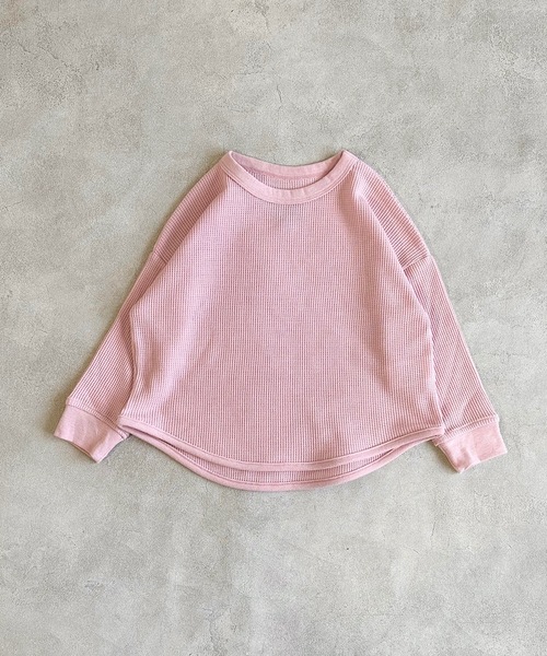 Life Support Products（ライフサポートプロダクツ）の「ワッフルロンT（80～150cm）（Tシャツ/カットソー・キッズ・ピンク/グレー系その他2/チャコール/グレー系その他/グリーン系その他/オレンジ/ブルー/ライトグリーン/ホワイト系その他/杢グレー/ベージュ/ライトブルー/ブラウン/オフホワイト・110/150/100/120/90/80/140/95/130）」の13枚目の写真