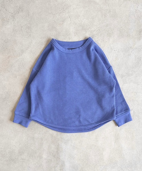 Life Support Products（ライフサポートプロダクツ）の「ワッフルロンT（80～150cm）（Tシャツ/カットソー・キッズ・ピンク/グレー系その他2/チャコール/グレー系その他/グリーン系その他/オレンジ/ブルー/ライトグリーン/ホワイト系その他/杢グレー/ベージュ/ライトブルー/ブラウン/オフホワイト・110/150/100/120/90/80/140/95/130）」の12枚目の写真