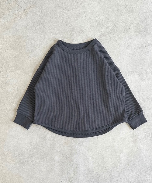 Life Support Products（ライフサポートプロダクツ）の「ワッフルロンT（80～150cm）（Tシャツ/カットソー・キッズ・ピンク/グレー系その他2/チャコール/グレー系その他/グリーン系その他/オレンジ/ブルー/ライトグリーン/ホワイト系その他/杢グレー/ベージュ/ライトブルー/ブラウン/オフホワイト・110/150/100/120/90/80/140/95/130）」の16枚目の写真