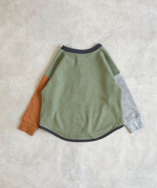 Life Support Products（ライフサポートプロダクツ）の「ワッフルロンT（80～150cm）（Tシャツ/カットソー・キッズ・ピンク/グレー系その他2/チャコール/グレー系その他/グリーン系その他/オレンジ/ブルー/ライトグリーン/ホワイト系その他/杢グレー/ベージュ/ライトブルー/ブラウン/オフホワイト・110/150/100/120/90/80/140/95/130）」の17枚目の写真