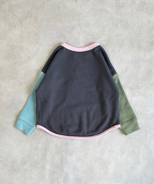 Life Support Products（ライフサポートプロダクツ）の「ワッフルロンT（80～150cm）（Tシャツ/カットソー・キッズ・ピンク/グレー系その他2/チャコール/グレー系その他/グリーン系その他/オレンジ/ブルー/ライトグリーン/ホワイト系その他/杢グレー/ベージュ/ライトブルー/ブラウン/オフホワイト・110/150/100/120/90/80/140/95/130）」の21枚目の写真