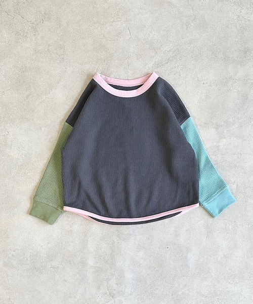 Life Support Products（ライフサポートプロダクツ）の「ワッフルロンT（80～150cm）（Tシャツ/カットソー・キッズ・ピンク/グレー系その他2/チャコール/グレー系その他/グリーン系その他/オレンジ/ブルー/ライトグリーン/ホワイト系その他/杢グレー/ベージュ/ライトブルー/ブラウン/オフホワイト・110/150/100/120/90/80/140/95/130）」の22枚目の写真