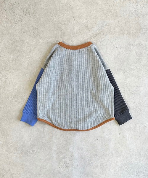 Life Support Products（ライフサポートプロダクツ）の「ワッフルロンT（80～150cm）（Tシャツ/カットソー・キッズ・ピンク/グレー系その他2/チャコール/グレー系その他/グリーン系その他/オレンジ/ブルー/ライトグリーン/ホワイト系その他/杢グレー/ベージュ/ライトブルー/ブラウン/オフホワイト・110/150/100/120/90/80/140/95/130）」の19枚目の写真