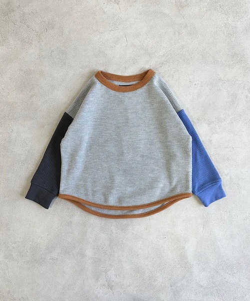 Life Support Products（ライフサポートプロダクツ）の「ワッフルロンT（80～150cm）（Tシャツ/カットソー・キッズ・ピンク/グレー系その他2/チャコール/グレー系その他/グリーン系その他/オレンジ/ブルー/ライトグリーン/ホワイト系その他/杢グレー/ベージュ/ライトブルー/ブラウン/オフホワイト・110/150/100/120/90/80/140/95/130）」の20枚目の写真