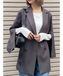 MURUA | 【SET UP対応】パウダーツイルダブルタックジャケット(テーラードジャケット)