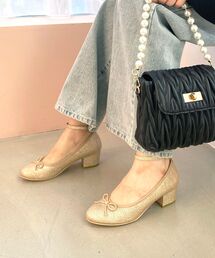 MAJESTIC LEGON | 【WEB限定S・XLサイズあり】ラメリボンパンプス(パンプス)