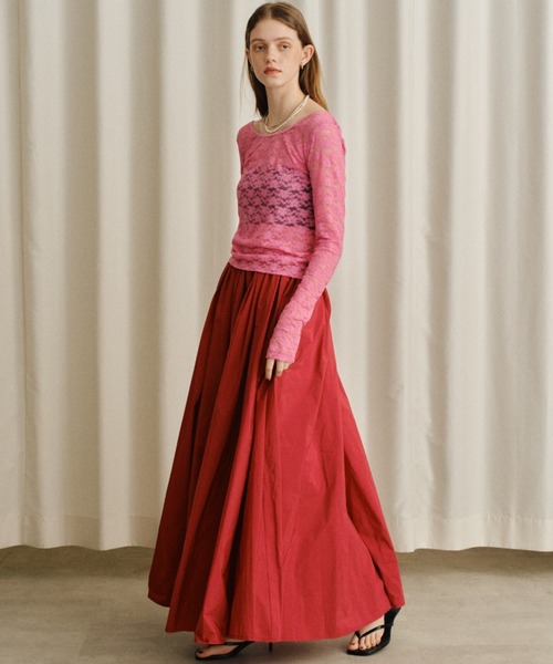 yae ボリュームタフタスカート　38 セール】Voluminous taffeta skirt/ボリュームタフタスカート