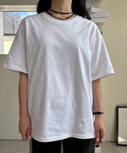 ULEULA(ウルア)の「ルーズベーシックT オーバーサイズ 半袖tee トップス(Tシャツ/カットソー・レディース・ホワイト/ブラック・FREE)」の13枚目の写真