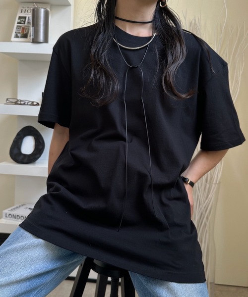ULEULA(ウルア)の「ルーズベーシックT オーバーサイズ 半袖tee トップス(Tシャツ/カットソー・レディース・ホワイト/ブラック・FREE)」の20枚目の写真