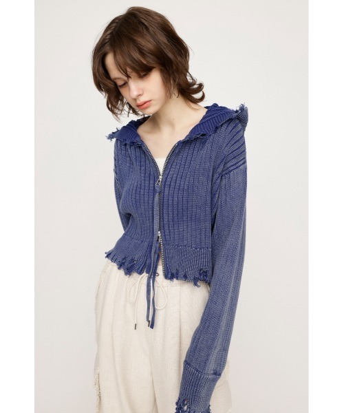 SLY（スライ）の「BLEACHED DAMEGED HOODIE TOPS ブリーチド