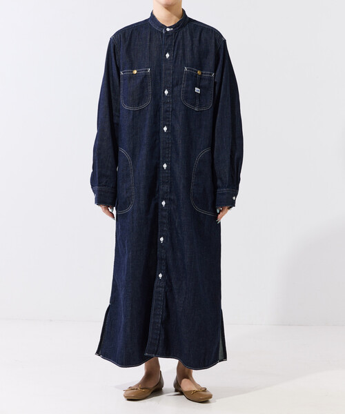 FREAK'S STORE（フリークスストア）の「限定展開 Lee/リー 別注 FLARE MAXI ONEPIECE/フレア マキシ ワンピース（デニム）（ワンピース・レディース・ネイビー/ブルー/サックスブルー/ブラック・SMALL/MEDIUM）」の10枚目の写真