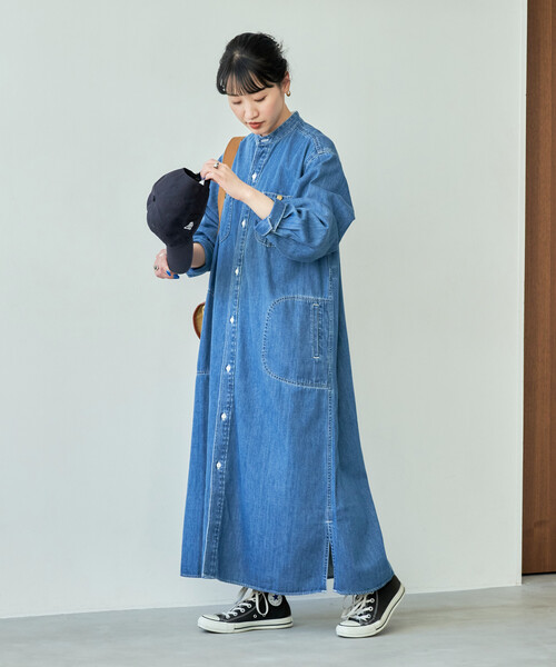 新品　CELFORD×Lee デニムワンピース　リー Lee/リー WEB限定 別注FLARE MAXI ONEPIECE/フレア マキシ