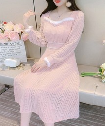 Dream garden（ドリームガーデン）の「起毛レースフレアワンピース（ワンピース）」