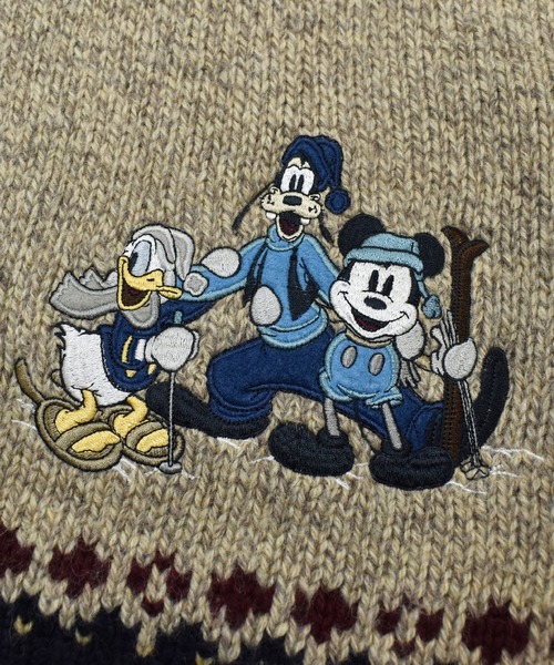 OLDMICKEY （オールドミッキー）の「【ヴィンテージ古着】MICKEY'S SKI LODGE / ミッキーズ スキーロッジ Vネック ニットセーター（ニット/セーター・メンズ・ベージュ・LARGE）」の4枚目の写真