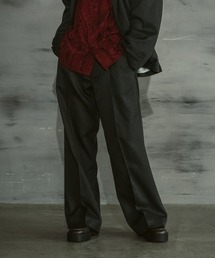 Imitation wool tweed & wool straight slacks/イミテーションウールツィードストレートスラックス