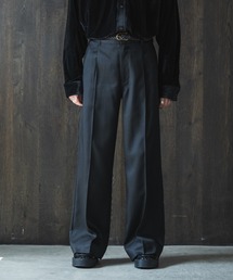 CASPER JOHN | Imitation wool tweed & wool straight slacks/イミテーションウールツィードストレートスラックス(スラックス)