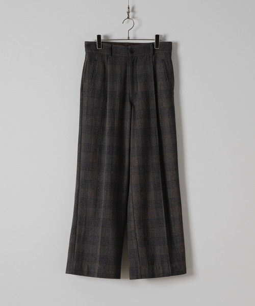 Imitation wool tweed & wool straight slacks/イミテーション Imitation wool tweed & wool straight slacks/イミテーション