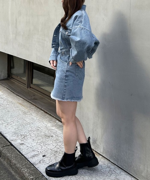 INGNI(イング)の「クロップド丈Gジャン/B(デニムジャケット・レディース・アイボリー/ブルー系その他3/グレー・M)」の13枚目の写真