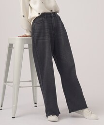 ◆フリンジデニム ワイドパンツ