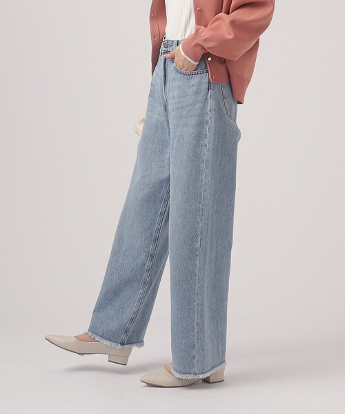 Cutie Blonde(キューティーブロンド)の「◆フリンジデニム ワイドパンツ(デニムパンツ・レディース・ブルー系4/ブラック/ライトブルー・04/02/03)」の9枚目の写真