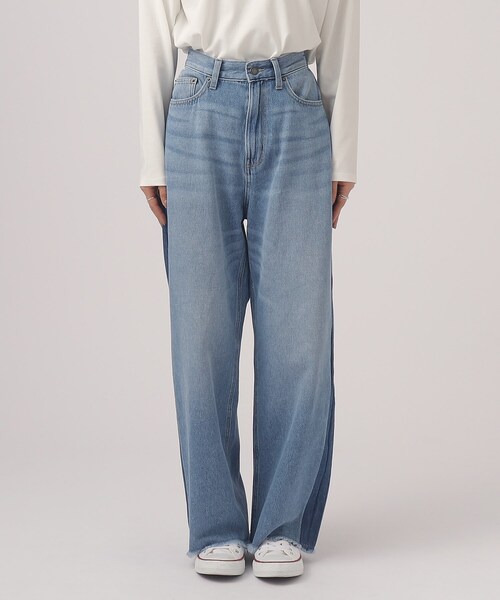 Cutie Blonde(キューティーブロンド)の「◆フリンジデニム ワイドパンツ(デニムパンツ・レディース・ブルー系4/ブラック/ライトブルー・04/02/03)」の16枚目の写真