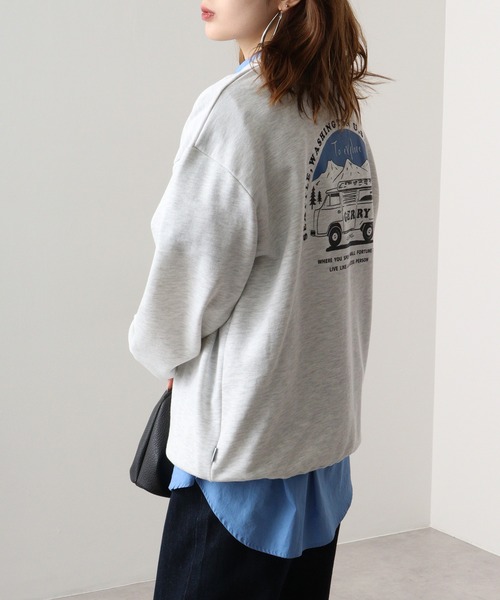 GERRY(ジェリー)の「GERRY 裏毛 バック刺繍 プリント クルーネック(スウェット・メンズ・ダークグレー/アイボリー/ネイビー/アッシュグレー・M/LL/L)」の8枚目の写真