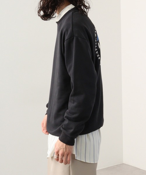 GERRY(ジェリー)の「GERRY 裏毛 バック刺繍 プリント クルーネック(スウェット・メンズ・ダークグレー/アイボリー/ネイビー/アッシュグレー・M/LL/L)」の19枚目の写真