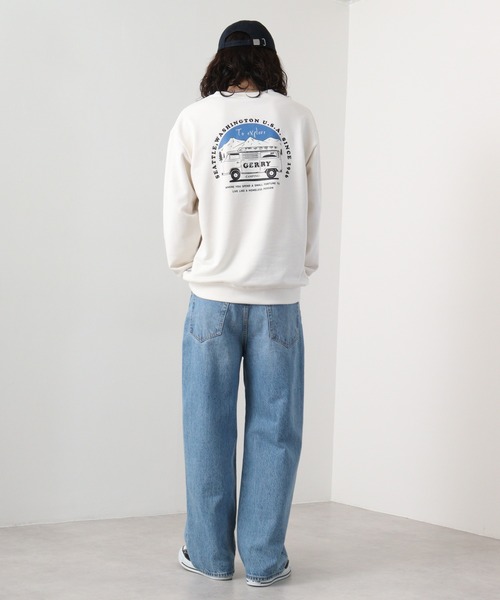 GERRY(ジェリー)の「GERRY 裏毛 バック刺繍 プリント クルーネック(スウェット・メンズ・ダークグレー/アイボリー/ネイビー/アッシュグレー・M/LL/L)」の17枚目の写真