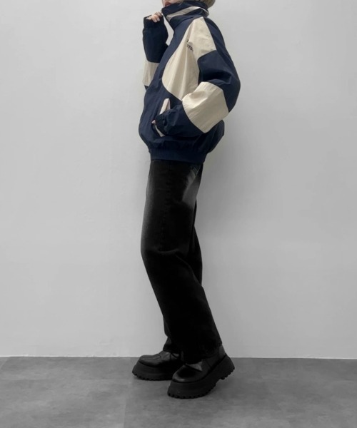 jiasecond.(ジアセカンド)の「【jiasecond.】ウエストカットアウトデニムパンツ / ボトムス 肌見せ ワイド ルーズ ストレート ブラック(デニムパンツ・レディース・ブラック・FREE)」の9枚目の写真