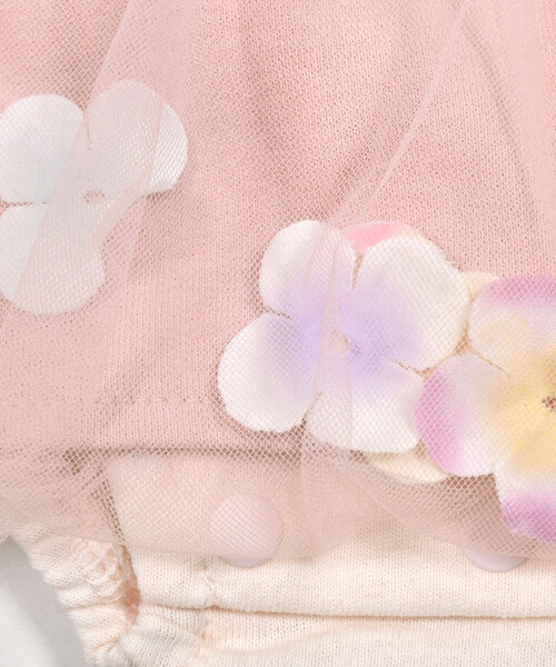 SLAP SLIP BABY（スラップスリップベビー）の「【お揃い】お花モチーフフワフワチュールロンパースベビー(70~80cm)（ロンパース・キッズ・ピンク/オフホワイト・80ｃｍ/70cm）」の20枚目の写真